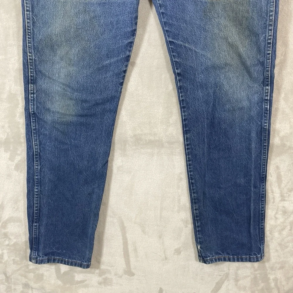 Vtg Wrangler 13MWZ Jeans Mens 36x36 (fit 34x34) Whisker Fade Distressed Mud Wash